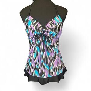 Hula honey multi colored tankini top